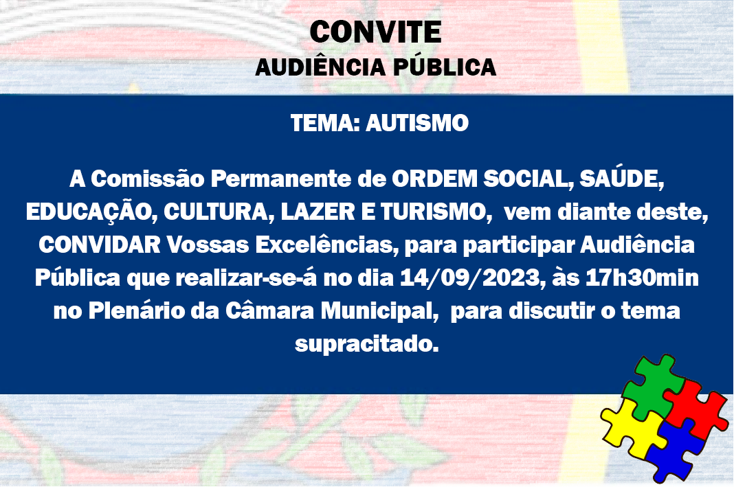 AUDIÊNCIA PÚBLICA - 14/09/2023 - TEMA: AUTISMO