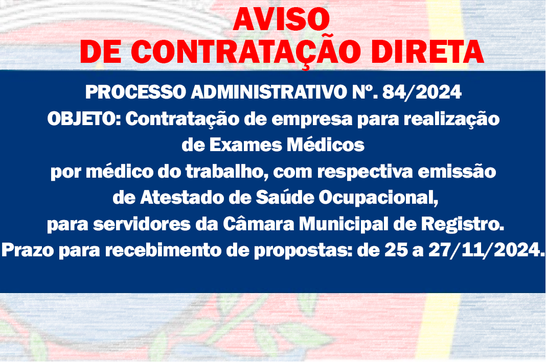 AVISO DE CONTRATAÇÃO DIRETA - Exames Médicos