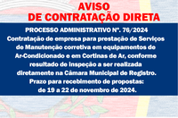 AVISO DE CONTRATAÇÃO DIRETA - MANUTENÇÃO AR-CONDICIONADO