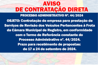 AVISO DE CONTRATAÇÃO DIRETA - Prestação de Serviços de Revisão dos Veículos