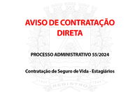 Aviso de Contratação direta - Processo Administrativo 55/2024