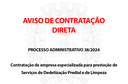 AVISO DE CONTRATAÇÃO DIRETA - PROCESSO ADMINISTRATIVO Nº. 38/2024