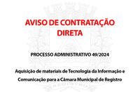 Aviso de contratação direta - Processo Administrativo nº49/2024