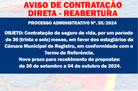 AVISO DE CONTRATAÇÃO DIRETA - REABERTURA - Contratação de seguro de vida