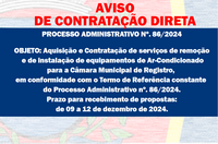 AVISO DE CONTRATAÇÃO DIRETA - Remoção e Instalação de Ar-Condicionado